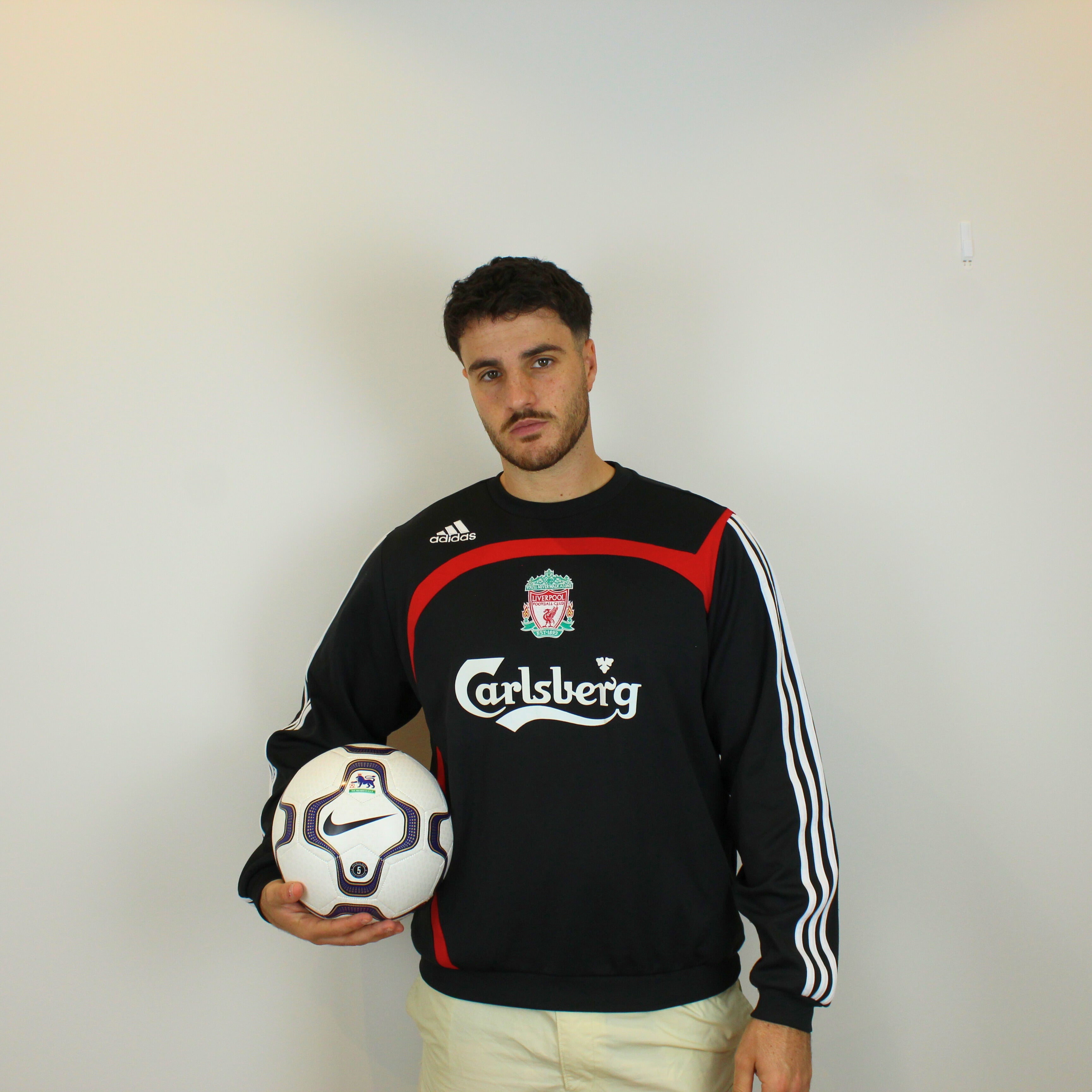 Liverpool トレーニングシャツ 2008-09 Liverpool adidas 1/4 Zip Training Top - 8/10 - (L)